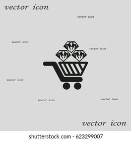 Trolley, diamond, icon