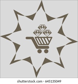 Trolley, diamond icon