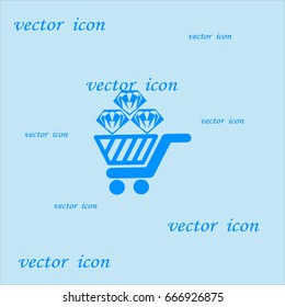 Trolley, diamond, icon