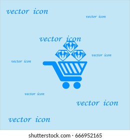 Trolley, diamond, icon