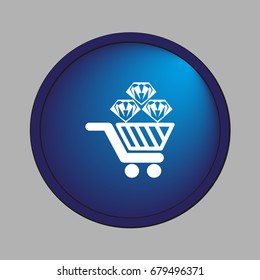 Trolley, diamond, icon