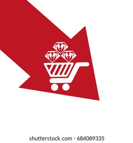 Trolley, diamond, icon
