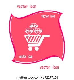 Trolley, diamond, icon