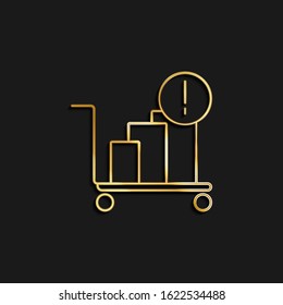 Trolley, dray gold icon. Vector illustration of golden icon