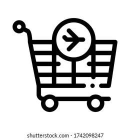 Trolley For Duty Free Products Icon Vector. Trolley For Duty Free Products Sign. Isolated Contour Symbol Illustration