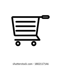 Trolley (E Commerce) icon outline vector. isolated on white background