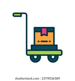 trolley filled color icon. vector icon for your website, mobile, presentation, and logo design.