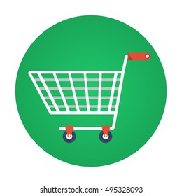 Trolley Flat Vector Icon That Describe Concept Such As Online Shopping, Empty Kart, All Items, Store, For Your Personal Or Commercial Project