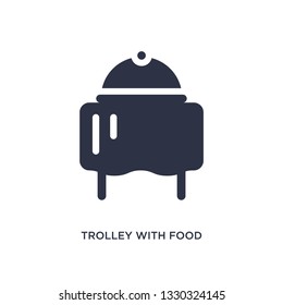 trolley with food icon. Simple element illustration from airport terminal concept. trolley with food editable symbol design on white background. Can be use for web and mobile.