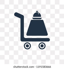 Trolley with Food vector icon isolated on transparent background, Trolley with Food transparency concept can be used web and mobile