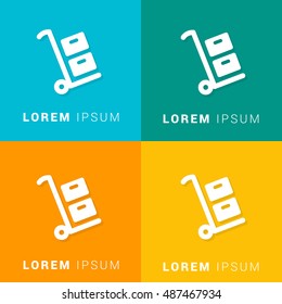 Trolley Four Color Material Designed Icon / Logo