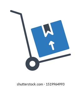 trolley glyph colour line vector icon