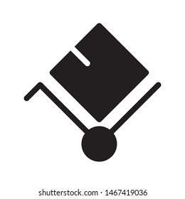 trolley glyph flat vector icon