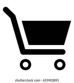 Trolley Glyph Vector Icon 