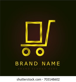 Trolley golden metallic logo