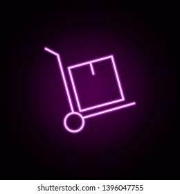 trolley goods neon icon. Elements of e-commerce set. Simple icon for websites, web design, mobile app, info graphics