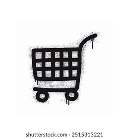 
Trolley graffiti spray painted black on white.