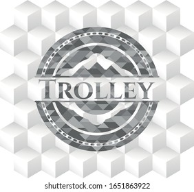 Emblema gris troleado con fondo blanco cúbico