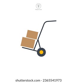 Trolley. Hand Truck icon symbol vector illustration isolated on white background