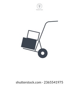 Trolley. Hand Truck icon symbol vector illustration isolated on white background
