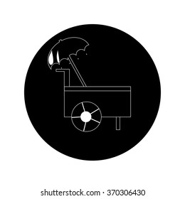 Trolley with ice cream icon