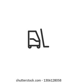 Trolley icon. Bag transport sign