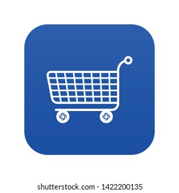 Trolley icon blue vector isolated on white background