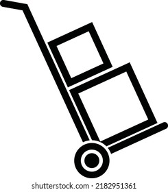 Trolley Icon, Box Warehouse Trolley Vector