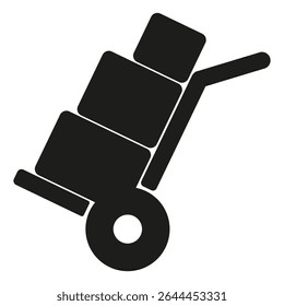 Trolley icon. Cargo cart symbol. Delivery hand truck. Vector image.