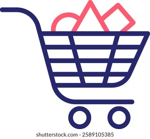 Trolley Icon Color Vector Illustration