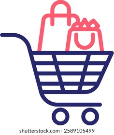 Trolley Icon Color Vector Illustration