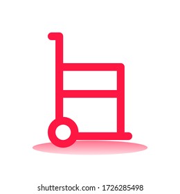 Trolley Icon Design with Red Line Style
