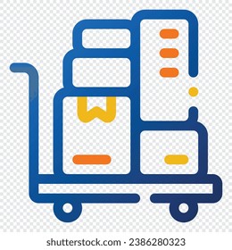 Trolley Icon. Digital marketing concept. Outline color icon