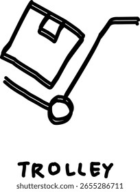 trolley icon in doodle style