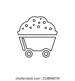 trolley icon with earth on a white background, vector illustration
