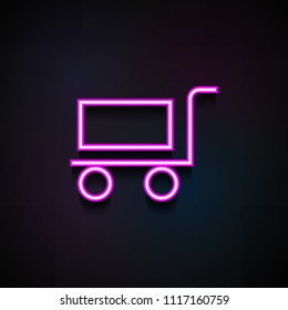 Trolley icon. Element of logistics icons for mobile concept and web apps. Neon Trolley icon can be used for web and mobile apps