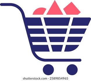 Trolley Icon Fill Vector Illustration