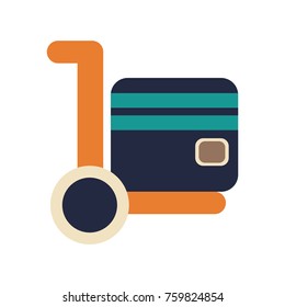 trolley icon flat color