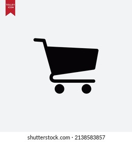 Trolley icon flat style illustration