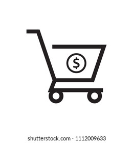 Trolley icon flat vector template design trendy
