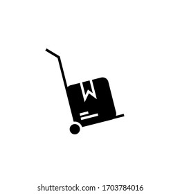trolley icon glyph design vector illustration. isolated on white background