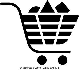 Trolley Icon Glyph Vector Illustration