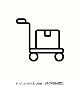 trolley icon, isolated outline or line icon