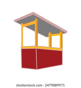 Trolley icon in isometric 3d style on a white background. illustration of a red sales cart. Business and enterprise themed illustration element design