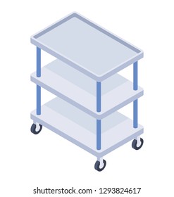Trolley icon in isometric style