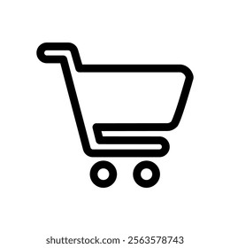 Trolley Icon Line Style Design Web and Mobile Vector Illustration.