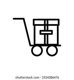 trolley icon line style vector