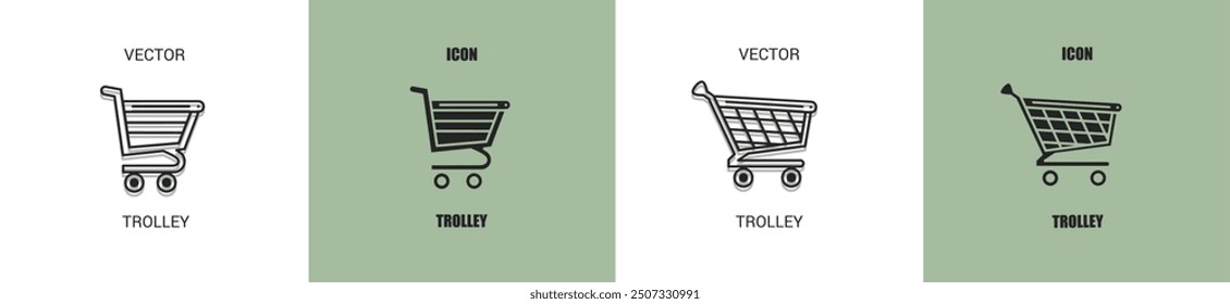 Trolley icon line. Trolley vector illustration.