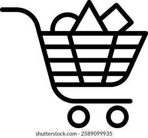 Trolley Icon Line Vector Illustration