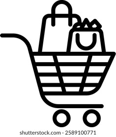 Trolley Icon Line Vector Illustration